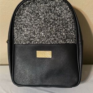 NWT Sanrio Hello Kitty Black and Gold Tweed Women Small Backpack Bag - Japan
